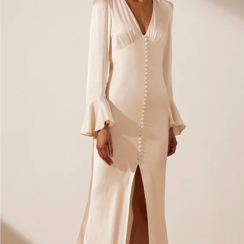 Shona Joy La Lune Frill Cuff Bias Dress - Picture 2 of 4